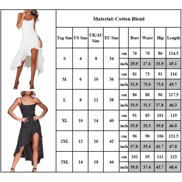 Kvinnor Plus Size Summer Maxi Dress ärmlös lång festklänning Black 2XL