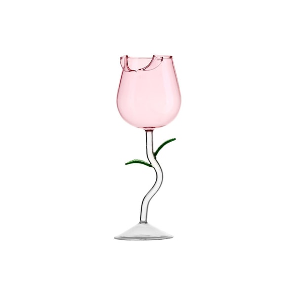 Rose Flower Vinglas, Kreativt Rödvinsglas Rose Flower Bägare Vin Cocktail Juiceglas Pink 150ml