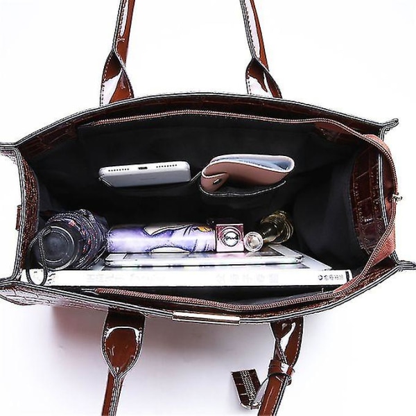 Handväska, Dam Messenger Bag Krokodilmönster Handväska för kvinnor
