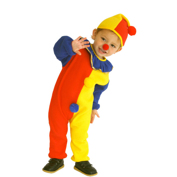 Halloween Cosplay Kostym Barn Barn Baby Jumpsuits Rompers+hatt Halloween Carnival Clown Circus Cosplay L