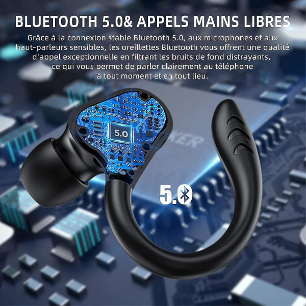 Sport Trådlösa Bluetooth hörlurar, Trådlösa Hörlurar Med Mic Bluetooth, Hi-fi Stereo Bluetooth headset