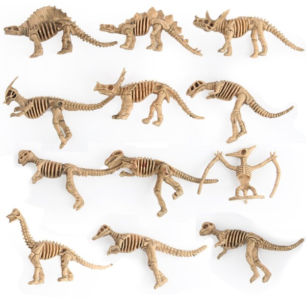 12 unika dinosauriefossiler barnleksaksmodell