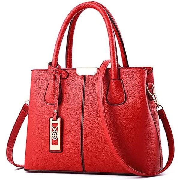 Kvinnor Messenger Bag Handväska Läder Crossbody Plånböcker Handväskor Red