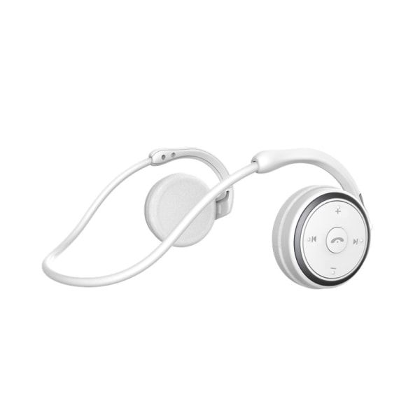 Bluetooth hörlurar som lindas runt huvudet - Trådlöst sportheadset med inbyggd mikrofon och kristallklart ljud white