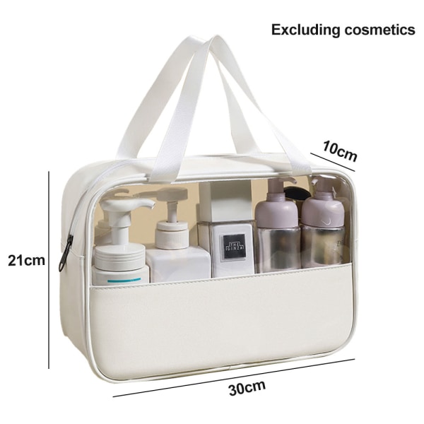 Kosmetikväska Stor genomskinlig kosmetisk väska för sömnad PVC kosmetisk väska för bad white