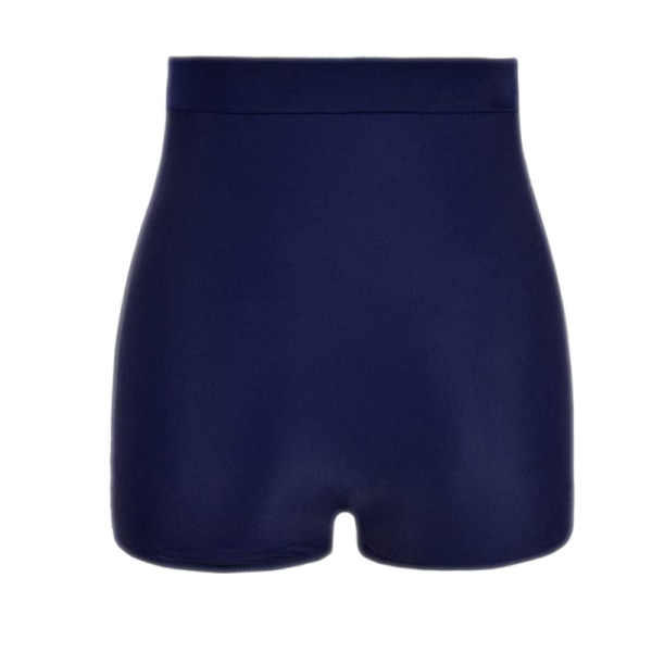 Bikinishorts för kvinnor Plus storlek Bikinitromlar med hög midja Badbyxor Strandshorts Ruched botten (multi ) BLUE XL