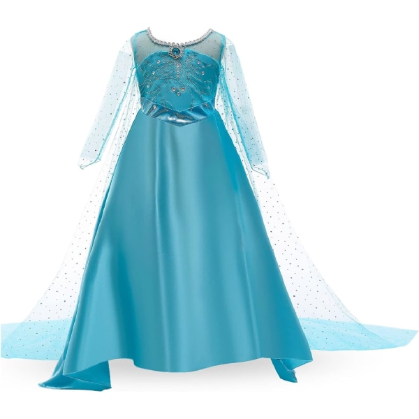Prinsessklänning, flickklänning med gasväv, prestandaklänning, högtidsklänning 120cm 120cm