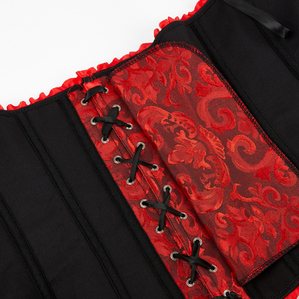 Korsetttoppar Shapewear Magkontroll Korsett Brudklänning Korsett Palace Style Korsett black red 4XL