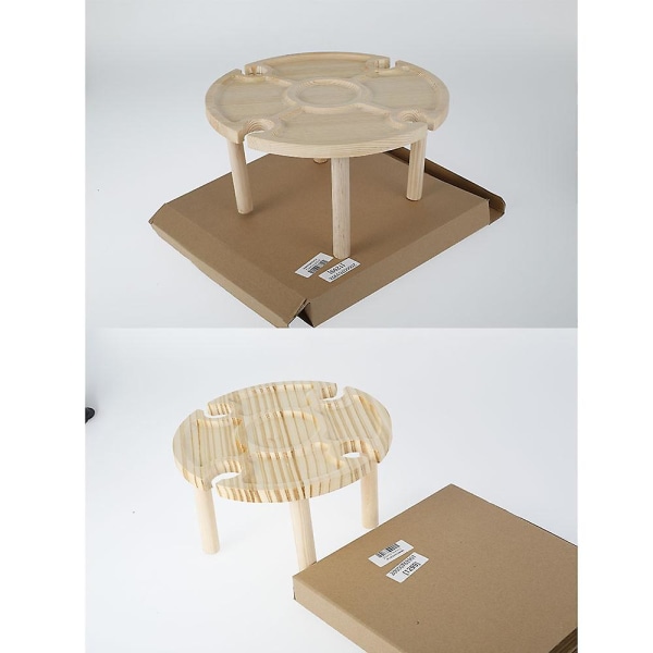 Bärbart vinbord Träfällbart vinbord utomhus fällbart picknickbord med vinglasställ (flera alternativ) 24x15