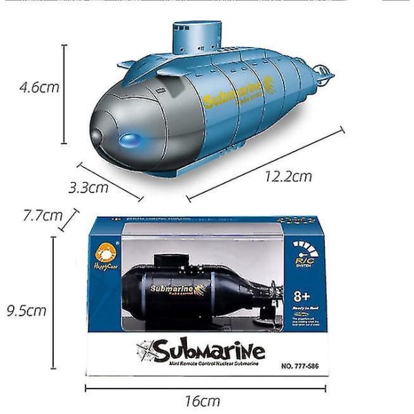 RC ubåtsleksak Mini RC kärnubåt Rc racerbåtsfartyg blue