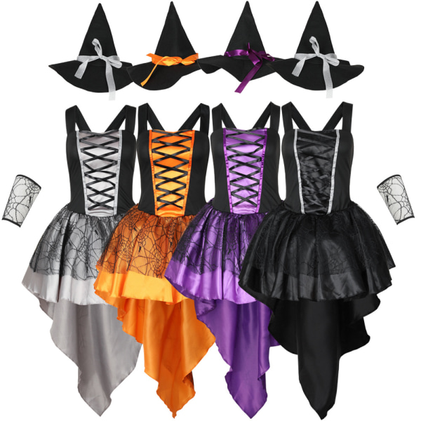 uhnmki Dirndl Klänningar Kvinnor Halloween Mesh Sling Häxadräkt Multi Party Samling Sexiga Halloween kostymer Black XL