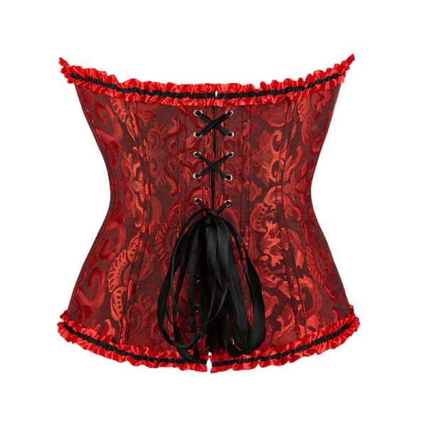 Korsetttoppar Shapewear Magkontroll Korsett Brudklänning Korsett Palace Style Korsett black red 2XL