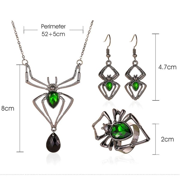 Vintage Spider halsband Halloween Crystal Spider hänge halsband Reptil smycken för kvinna