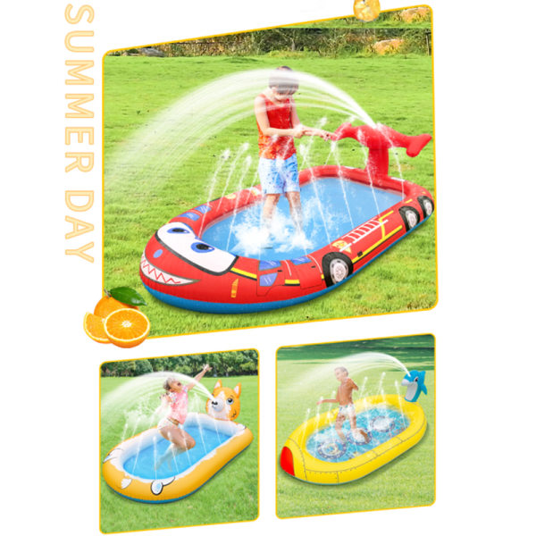 Pvc uppblåsbar leksak plaskdamm trädgård gräsmatta swimmingpool fire car