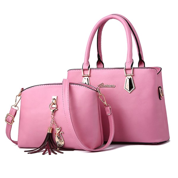 Axelväska för kvinnor Handväska Set Slingväska med en handväska Set pink