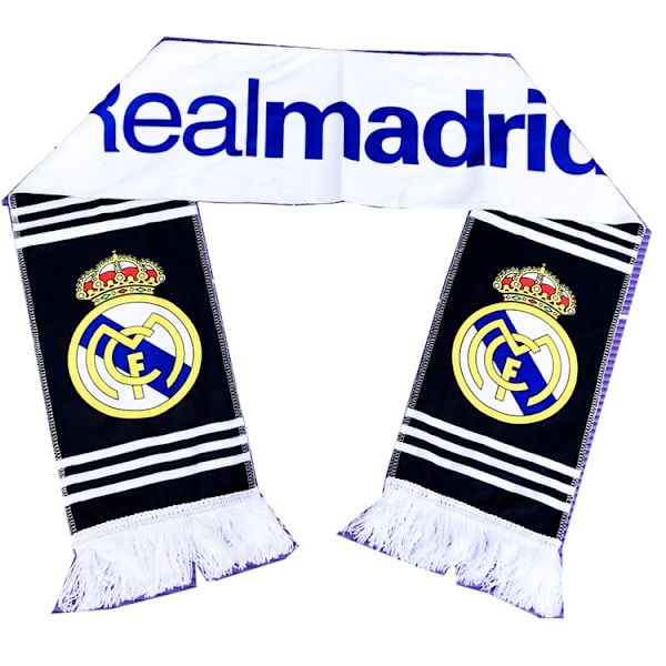 Mub- Fans Real Madrid, Liverpool, Miami halstørklæder, tørklæder, fodboldfans, efterår og vinter jubel, viftende tørklæde G Real Madrid svartvitt