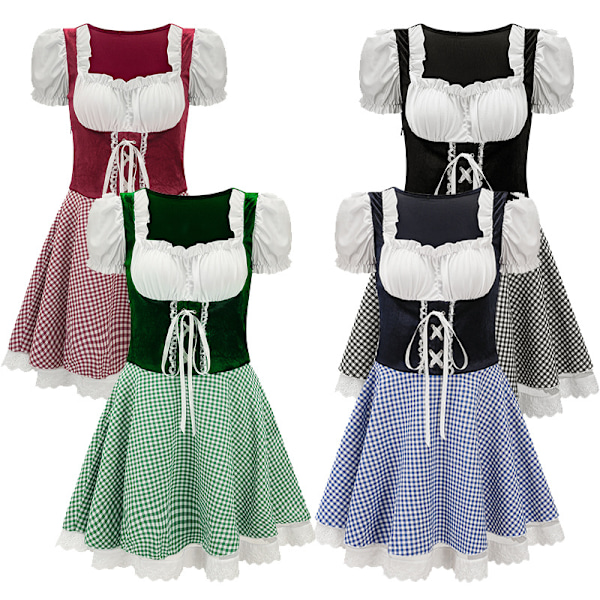 Gos- 2024 New Germany Munich Beer Costume Performance Wear Bar Girl Uniform Oktoberfest blue S