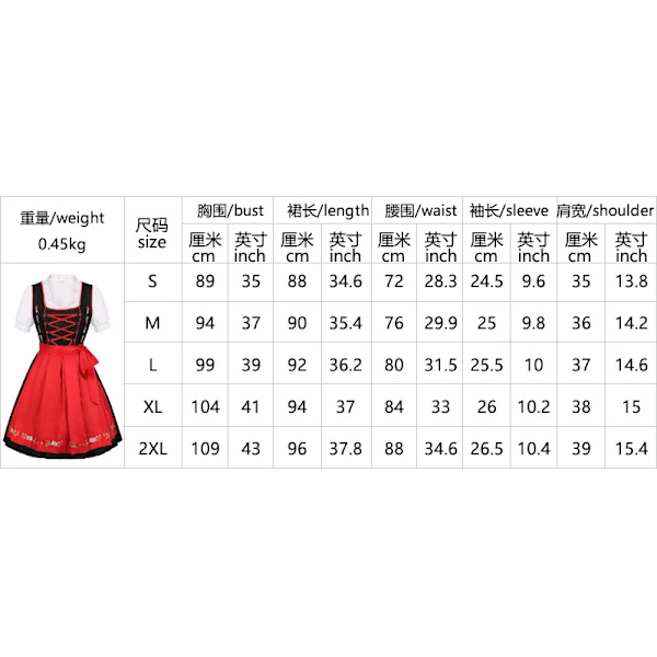 Mub- Women's Oktoberfest Beer Girl German Dress Square Neck Apron Cosplay Costume Party Dresses for Women Festival Performance 1 G 1 L