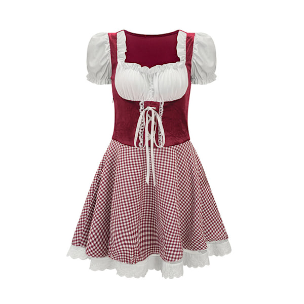 Gos- 2024 New Germany Munich Beer Costume Performance Wear Bar Girl Uniform Oktoberfest red M