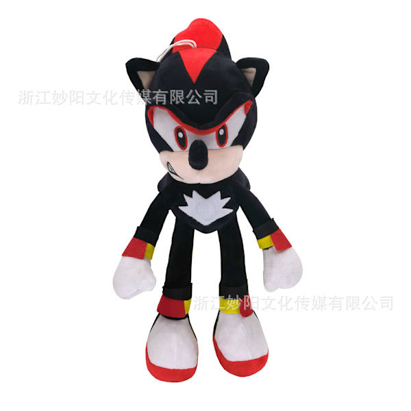 Mub- Sonic the Hedgehog Plyschleksak Plyschdocka Ryggsäck Tals Igelkott Docka 28CM-BLACK