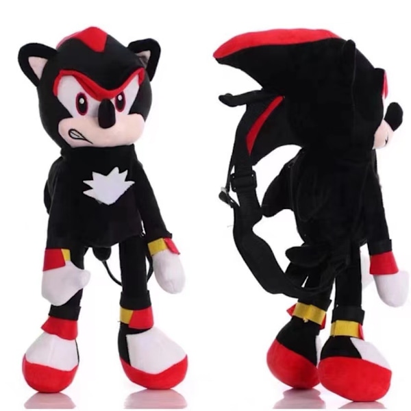 Gos- Ny sonic överljudsmus plyschleksak Tarsnak igelkott figur för barns presenter 46cm black backpack