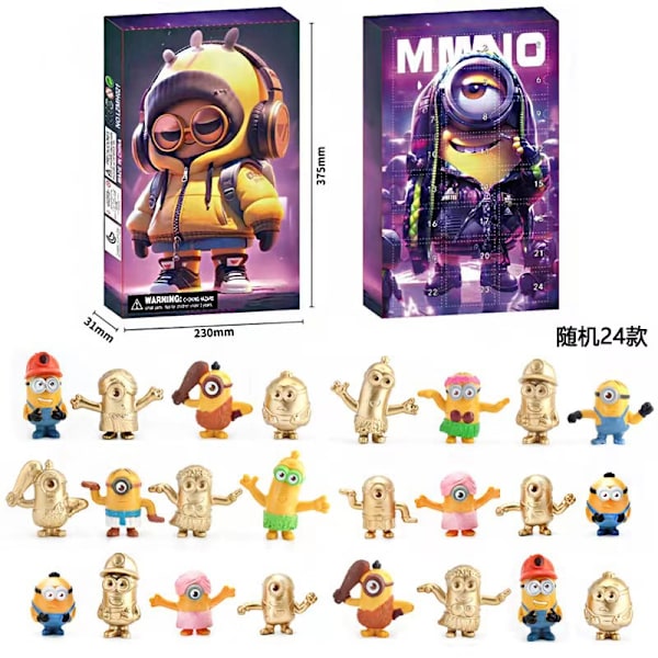 Gos- Julklapp Box Adventsdag blinda låda dra Minions