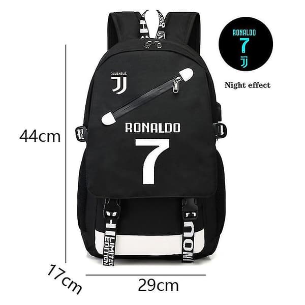 Ronaldo USB-reppu Koulureppu Teini-jalkapalloreppu v