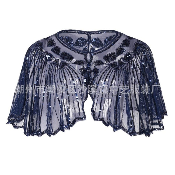 Mub- 1920 Bankett Aftonklänning Dam Vintage Paljetter Cutout Kappa Klänning Sj G Royal blue