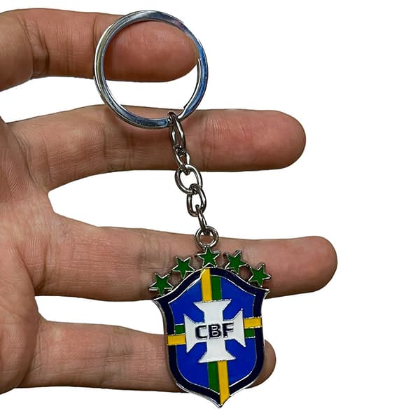Gos- Fodboldhold emblem farvet legering nøglering Brasilien