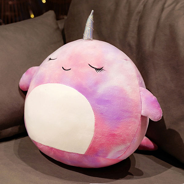 Mub- Squishmallow-serien Enhörning lila katt bländande grisdocka Liten flygande drakdocka G Purple squint 40cm 400g