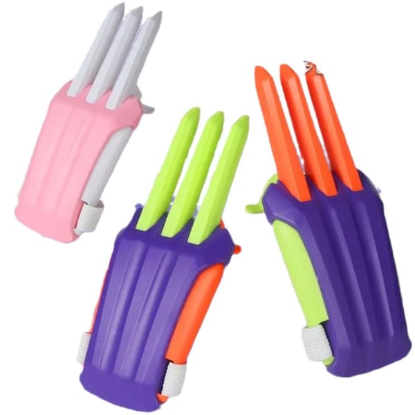 Gos- Tricolor Wolverine telescopic war claw decompression toy decompression artifact children's toy Purple orange