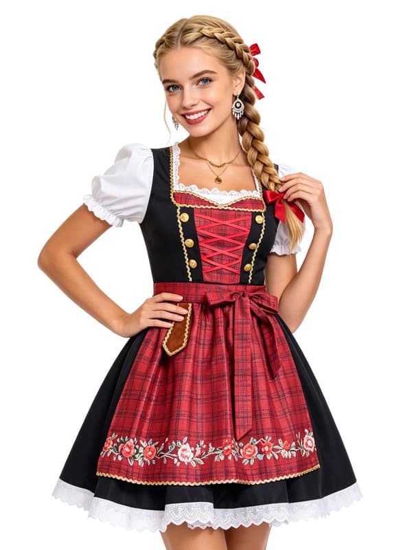Saksa München Oktoberfest-vaatteet Baijeri Dirndl-mekko oluttyttö 2XL