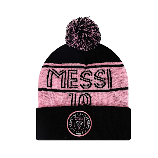 Strikket fodboldklub-hue, koldbeskyttende og varm uldhue til efterår og vinter sort black black MESSI