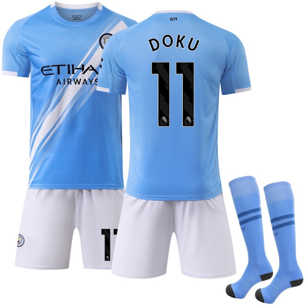 Gos- 2025-26 New Soccer Jersey Manchester City Home 11 DOKU XS