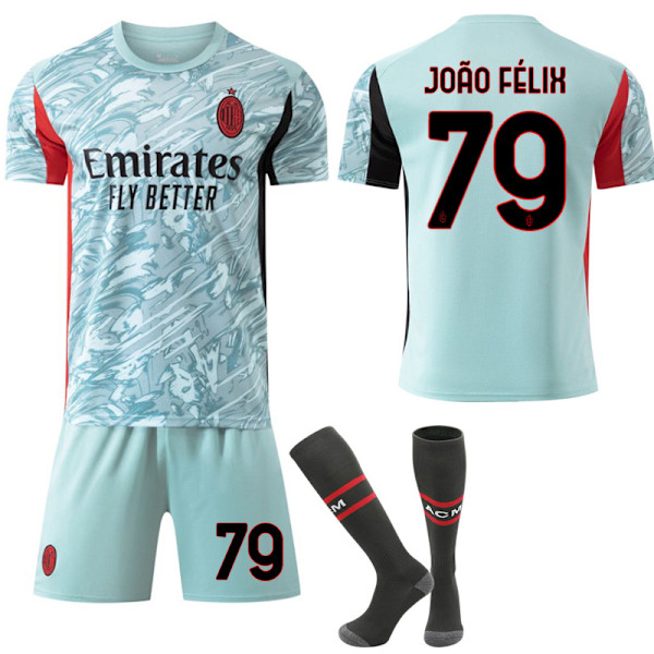 Gos- 2526 Tröja Sport Barn AC Milan Borta Fotbollströja 79 João Félix #XS