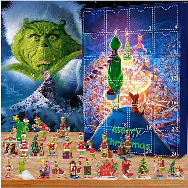 Gos- 2024 ny grøn håret grell julekalender blind boks pynt legetøj gaveidéer 1