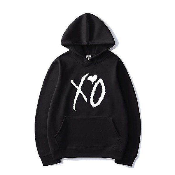 The Weeknd trykte hættetrøjer Xo ode Print hættetrøje Herrer Kvinder Harajuku Hip Hop Pullover Hoodie Toppe .i Sort Black M