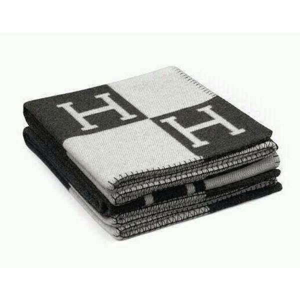 H-filt Kuddar Faux Wool Cashmere Kudde Soffa Pläd f Black white