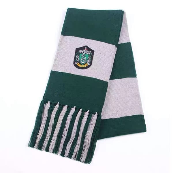 Gos- Harry Potter skjerf Dobbelt fransk skjerf Vintervarme fire huse Slytherin