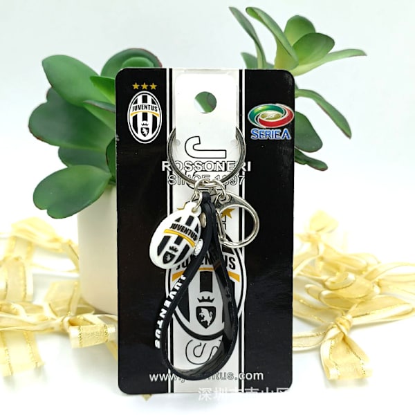 Gos- Fotballfans PVC Nøkkelring C spenne tau Ball merke vifte nøkkelring Juventus 1