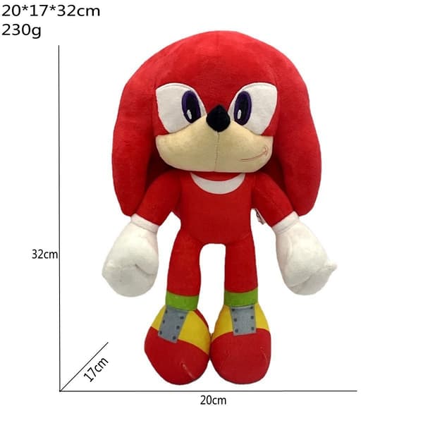 Gos- 2025 Sonic Pindsvinet Plysj Legetøjsfigur Rygsæk Big head red