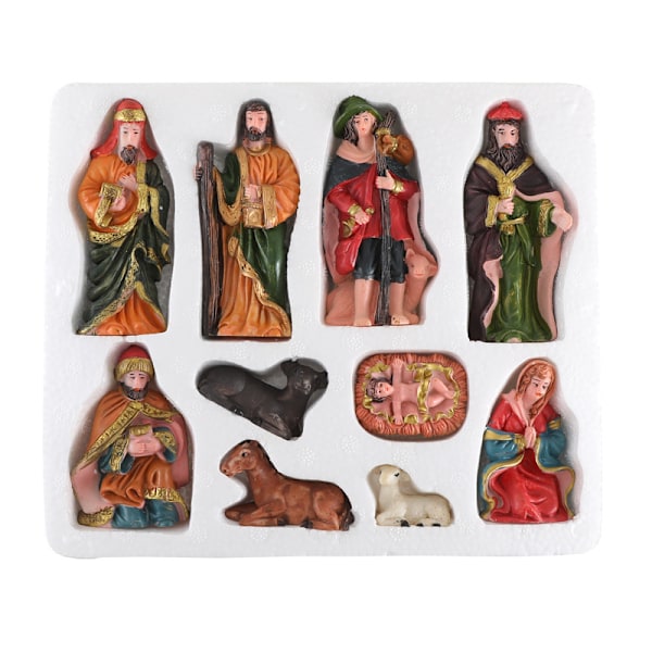 Gos- Julkrubba prydnadsset med 10st jesus