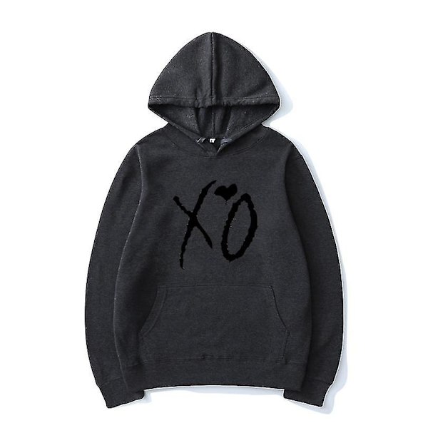 The Weeknd trykte hættetrøjer Xo ode Print hættetrøje Herrer Kvinder Harajuku Hip Hop Pullover Hoodie Toppar .i Mørkegrå 01 Dark Gray 01 M