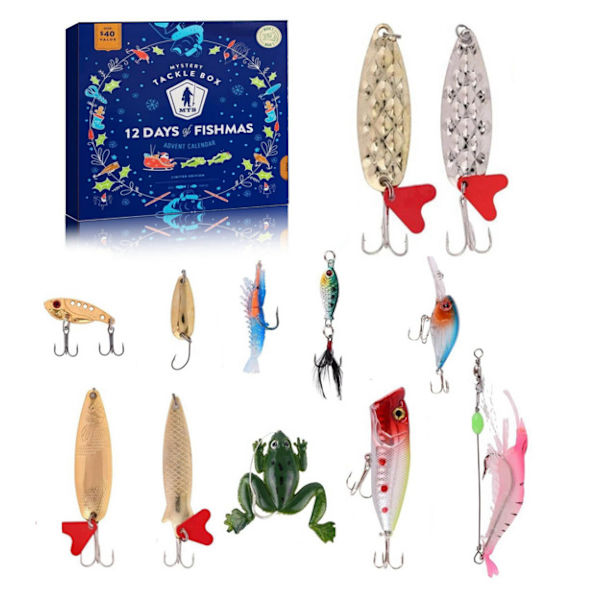 Gos- 12/24PCS Ny Fiske Bete Set Adventskalender Blind Box Full Crazy Rush Gåva 12PCS
