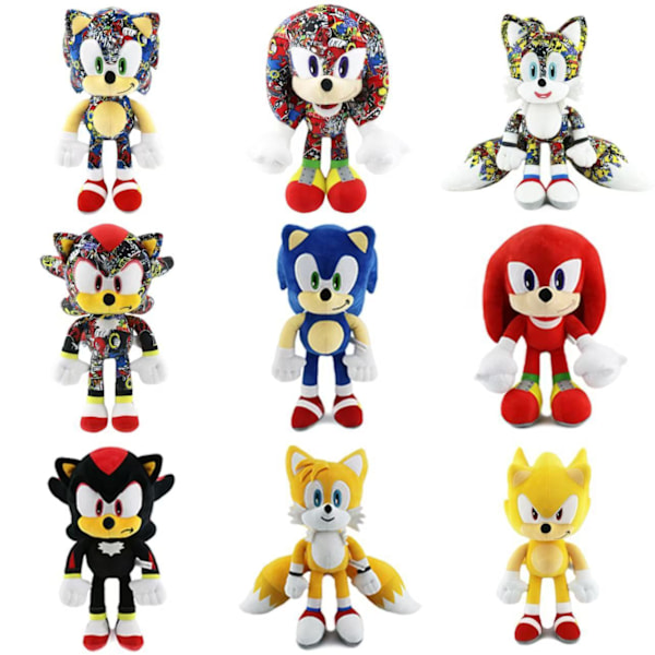 Gos- Ny sonic överljudsmus plyschleksak Tarsnak igelkott figur för barns presenter 30cm yellow super
