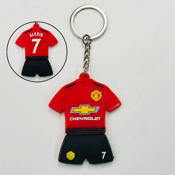 Gos- Fotballklubb Verdensmesterskap Landslag Emblem PVC Mini Trøyenøkkelring No. 7 Sanchez