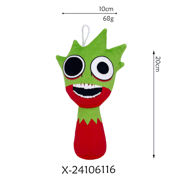 Gos- Sprunki plysch rytm låda nytt spel plysch leksaksfigurer Red with green