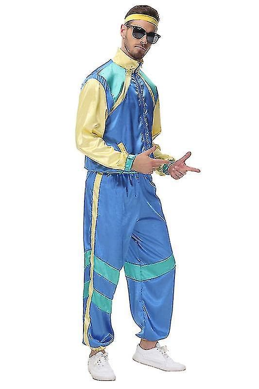 80-/90-luku Retro treenitrikoo, Shell Suit Festklänning Kostym -b Miehet Men XL