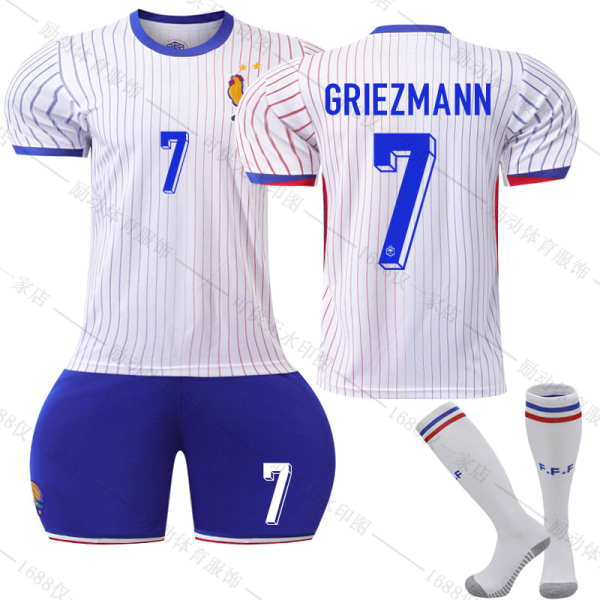 Gos- 2425 Frankrike Away Euro fotbollströja 7 GRIEZMANN 24