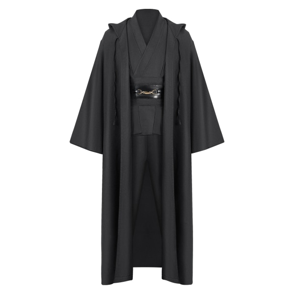 Mub- Obi wan Kenobi Premium Quality Cosplay Kostyme svart Jedi Robe fra Star the Wars for Lightsaber Dueling Black Black M
